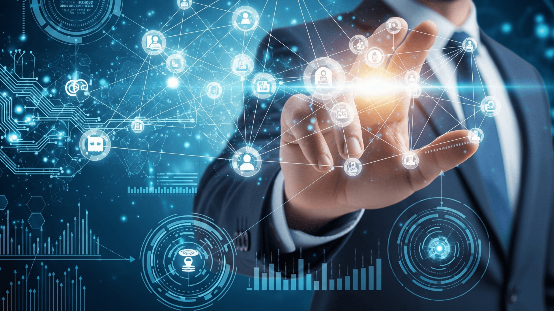 Futuristic cityscape representing growth